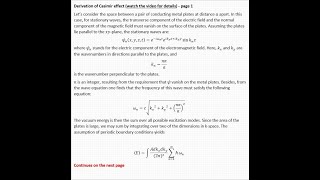 Derivation of Casimir Effect [upl. by Mighell]