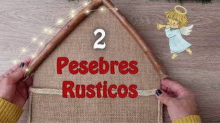 2 LINDOS PESEBRES RUSTICOS PARA DECORAR TU HOGARIDEAS PARA VENDER O REGALARDIYCHRISTMASARTESANATO [upl. by Nabila]