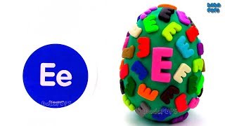 LearnELetterSpelling Words that Start with the Letter ESurprise Egg Play Doh Lesson 5 [upl. by Helbonna806]