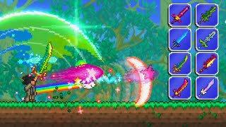 Terraria But EVERY Sword Attacks At The Same Time [upl. by Ayekal]