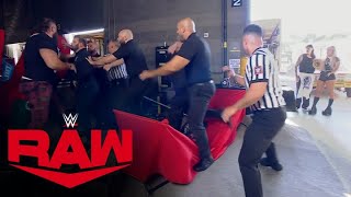 Braun Strowman Brock Lesnar and Kane collide before the Royal Rumble event Raw 25 Jan 22 2018 [upl. by Nylssej]