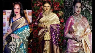 Amazing Kanjeevaram Silk Sarees From REKHAS WARDROBE  Silk Saree Blouse Designs  Actress Rekha [upl. by Etteuqal]