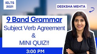 English Grammar Subject verb Agreement by Deeksha Mehta  LeapScholar IELTS 2021 [upl. by Ecille616]