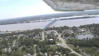 Brookport IL Illinois Ohio River Flood Aerial 2011 May 4th [upl. by Tate]