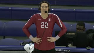 Stanfords Caitie Baird joins Pac12 Networks after 20kill performance vs No 19 Washington [upl. by Katerina]