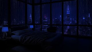 Urban Rain Sounds Dark Bedroom Ambience for Ultimate Peace 🌧️ [upl. by Arimay]