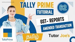 Amended Transactions in GST in Tally Prime  Tamil  Tutor Joes [upl. by Marcia458]