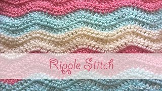 Simple Ripple Stitch Crochet Tutorial [upl. by Domela]