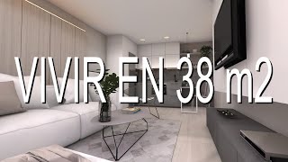 VIVIR EN 38 m2 Un apartamento moderno y minimalista [upl. by Bilac]