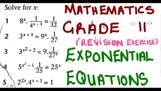 Mathematics Grade 11 Exponential equations  more complicated questions mathszoneafricanmotives [upl. by Ahens]