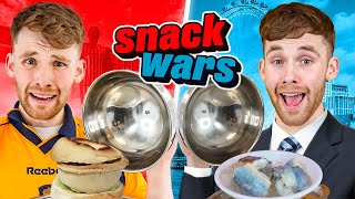 Stephen Tries NORTH vs SOUTH Food  Snack Wars [upl. by Ordnasela288]