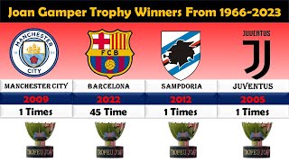 Joan Gamper Trophy History  Barcelona Won Joan Gamper Trophy 2023 Winners from 19662023 [upl. by Mortie597]