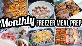 EASY MONTHLY FREEZER MEAL PREP RECIPES COOK WITH ME LARGE FAMILY MEALS WHATS FOR DINNER [upl. by Elagibba]