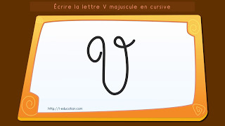 Écrire lalphabet Apprendre à écrire la lettre V majuscule en cursive [upl. by Etiragram248]