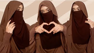 Hijab With Niqab Tutorial 🤎  Full Coverage Hijab Style [upl. by Hege]