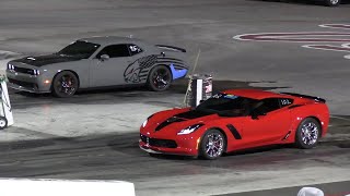 Hellcat vs Z06 Corvette  drag racing [upl. by Samy]