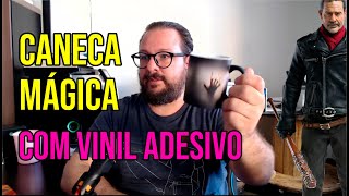 CANECA MÁGICA COM ADESIVO VINIL  Combinação para criar novas estampas [upl. by Newob79]