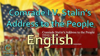 Comrade Stalin’s Address to the People English [upl. by Kieran]