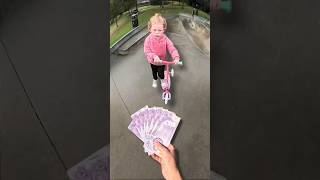 i changed her life😇 funny scooter skatepark comedy fun skate happy money cash [upl. by Areivax871]