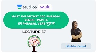 L56 Most Important 200 Phrasal Verbs Part 3 I Vocabulary School Banking I Nimisha Bansal [upl. by Fari395]