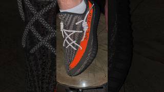 Yeezy 350 beluga reflective  how to tie yeezy 350 shoes  lace up style🔥✅ short [upl. by Neelyaj67]