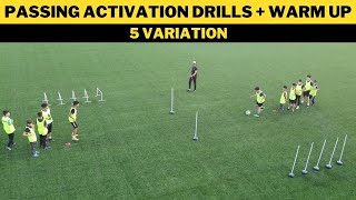 Passing Activation Drills  Warm UP  4 Variation  FootballSoccer Drill [upl. by Conchita]