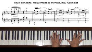 Ravel Sonatine 2nd movement Menuet Piano Tutorial [upl. by Einnij]