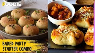 Baked Party Starter Combo  Dominos Style Pizza Parcel  Garlic Naan Bombs  Quick amp Easy Recipe [upl. by Spear]