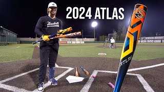 Hitting with the 2024 LOUISVILLE SLUGGER ATLAS  BBCOR Baseball Bat Review [upl. by Avan]