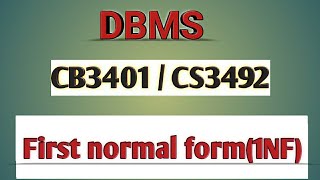 First normal form1NF for normalization in DBMS tamilCB3401CS3492Anna university reg2021 [upl. by O'Kelly]