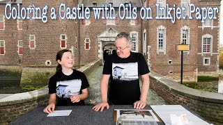 Coloring Castle Hoensbroek with Marshall Photo Oils on Inkjet Paper [upl. by Aneeb]