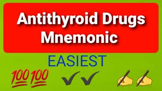 Antithyroid Drugs Classification Mnemonic [upl. by Eerdua]