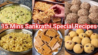 6 Must Have Makar Sankranti Sweets amp Snacks in 15 Mins  6 Easy Simple Makar Sankranti Recipes [upl. by Irrot]