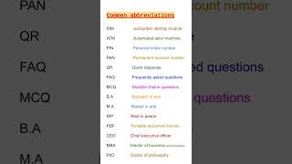 Full form or abbreviations english spokenenglish shortvideo [upl. by Alaine]