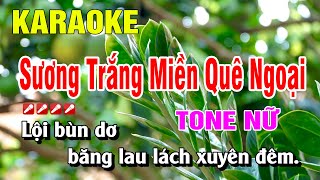 Karaoke Sương Trắng Miền Quê Ngoại Tone Nam Nhạc Sống  Hoàng Luân [upl. by Gillead]