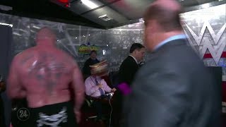 BROCK LESNAR THREW UNIVERSAL TITLE AT VINCE MCMAHON [upl. by Muryh946]