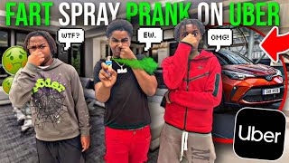 FART SPRAY PRANK ON UBER HE KICKED US OUT WE WALKED HOME [upl. by Yesllek]