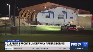 12 FranktonLapel Community School buses damaged in overnight storms [upl. by Simpkins]