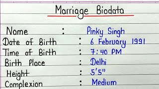 Marriage biodata format  Marriage biodata kaise banaye [upl. by Cybil907]