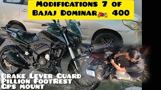 MODIFICATION 7😈  New Bajaj Dominar🏍️ 400 GPS MountBrake Lever GuardPillion FootRest hussan91 [upl. by Acinnad]