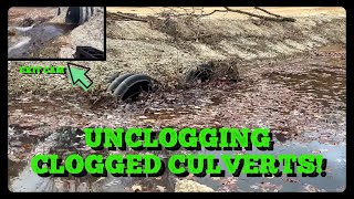 UNCLOGGING BEAVER CLOGGED CULVERTSLOW WATER BRIDGES 122023 [upl. by Caiaphas]