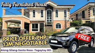 Fully Furnished House and Lot For Sale With Mitsubishi Montero Sport  Verona Silang Cavite [upl. by Scutt509]