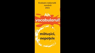 Matusici nepotele Variante lexicale 💊 Vocabular Evaluare nationala 2021 romana [upl. by Beatty463]