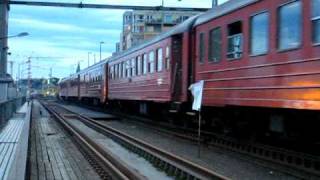 NSB Nattog to Bodø leaves Trondheim S and crosses the Nidelva railway bridge [upl. by Ididn533]