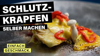 TIROLER SCHLUTZKRAPFEN REZEPT mit Speckfüllung Romanasalat amp Paprika  einfachgeschmack [upl. by Magdalen]