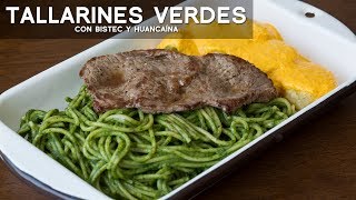 TALLARINES VERDES CON PAPA A LA HUANCAÍNA  COMIDA PERUANA  RECETA DE ACOMERPE [upl. by Arjan]