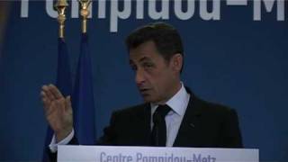 Nicolas Sarkozy inaugure le Centre PompidouMetz [upl. by Emya]