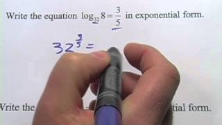 Writing Logarithmic Equations in Exponential Form [upl. by Anidan]