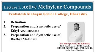 Part 1 Active Methylene Compounds [upl. by Lovett]