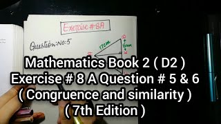 Mathematics Book 2 D2  New Syllabus  7th Edition  Ex  8 A  Q  5 and 6  in Urdu Hindi [upl. by Xer]